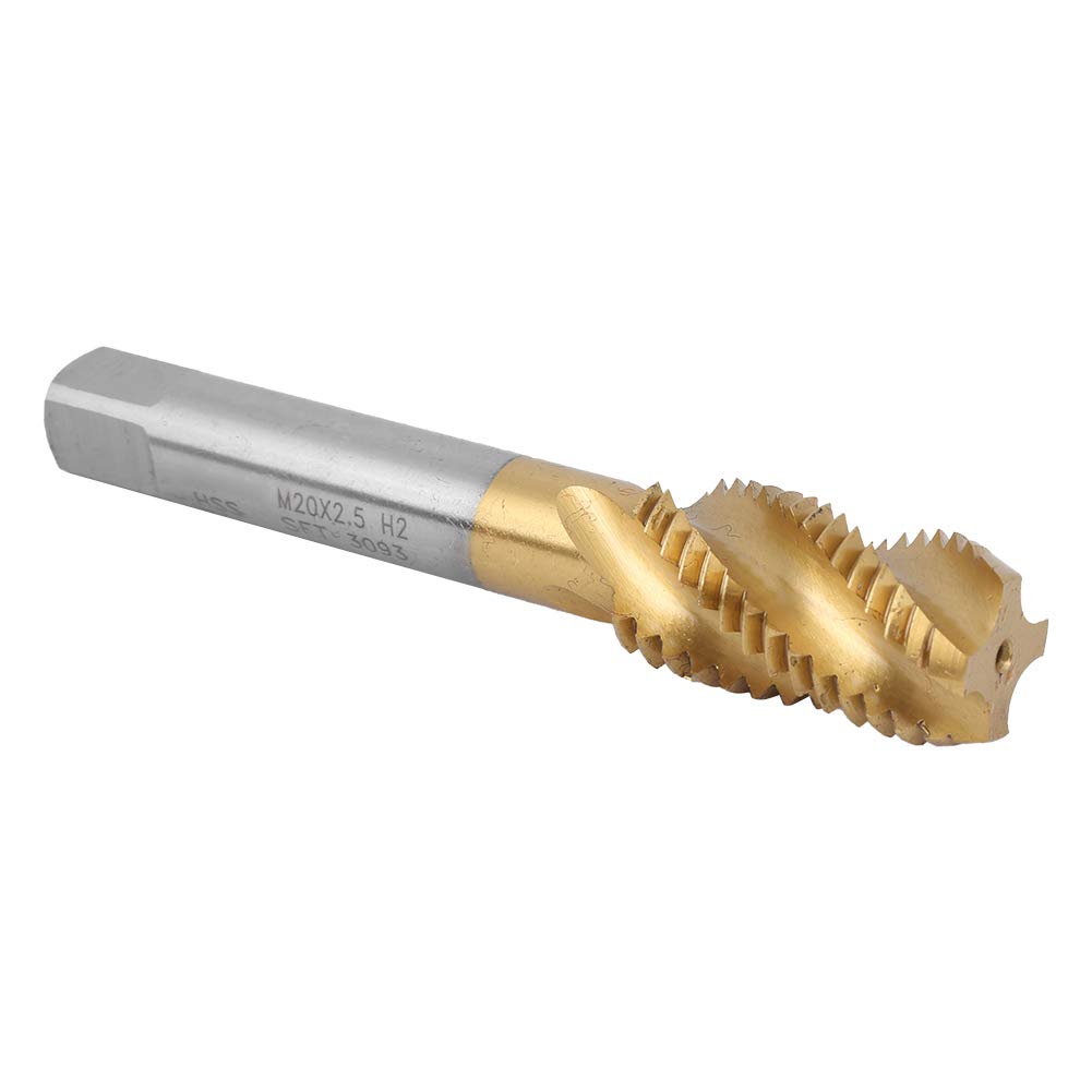 m20 x 2.5 spiral flute tap, hss titanium coated spiral flute plug threading tap m20 x 2.5