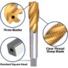 m14 x 2 spiral flute tap, hss titanium coated spiral flute plug threading tap m14 x 2.0