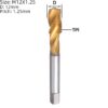 m12 x 1.25 spiral flute tap, hss titanium coated spiral flute plug threading tap m12 x 1.25