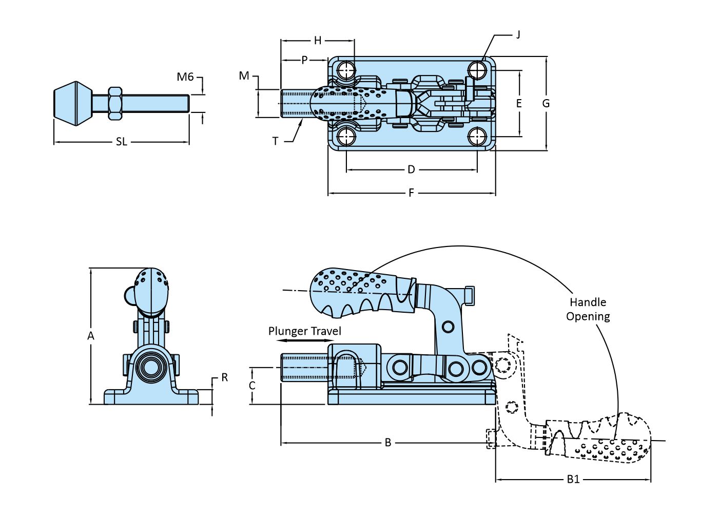 straight line action,low height, additional locking mechanism